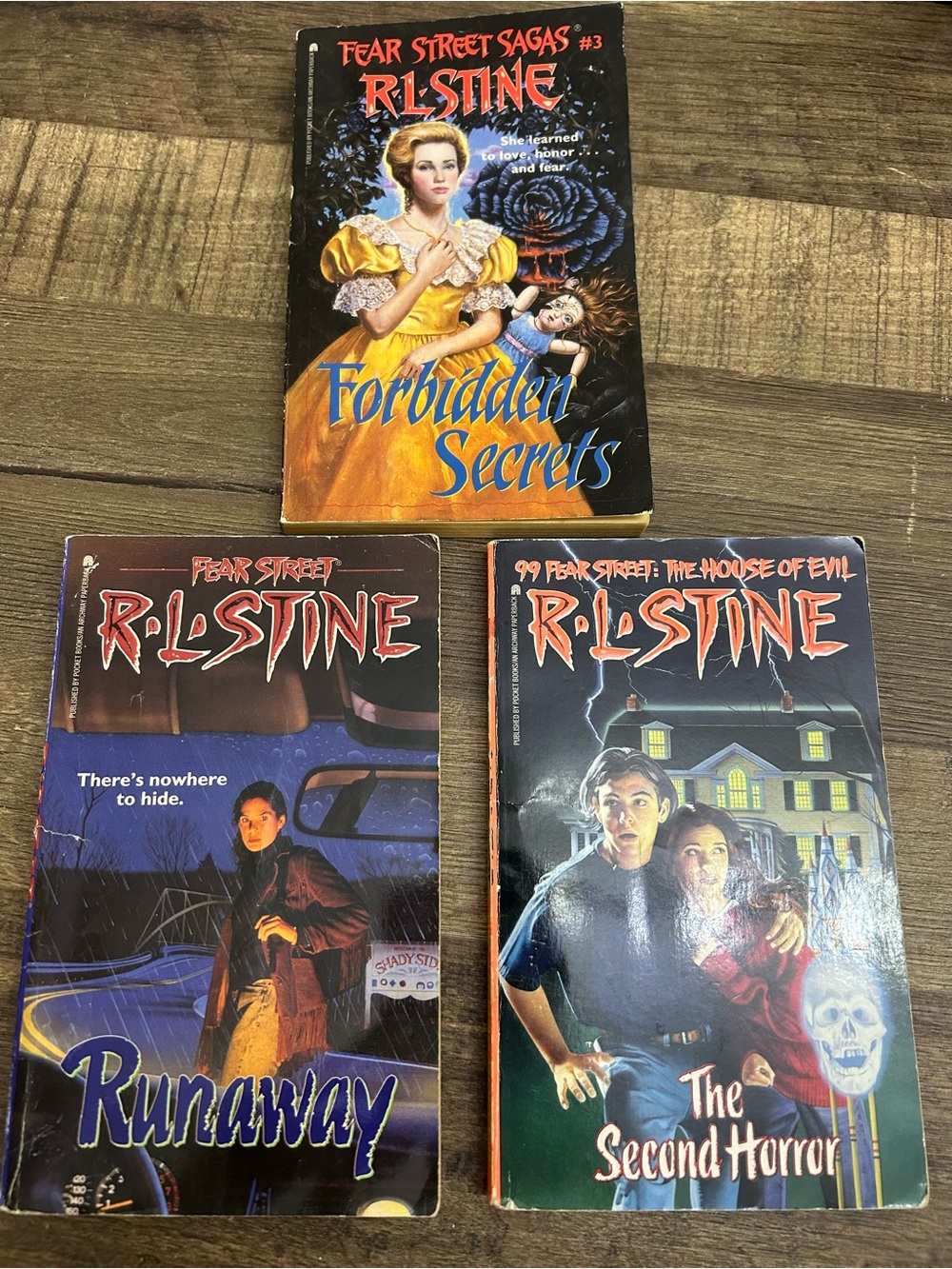 VTG RL Stine Fear Street Paperback Book Lot (3) Sagas Trilogy 90s Horror